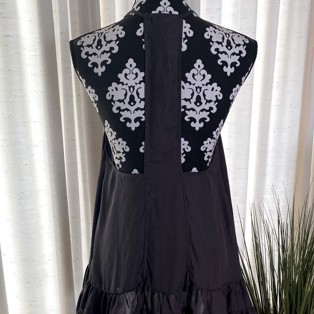 Free People Xs silky ruffle bottom dress. Super cute with leather jacket, boot